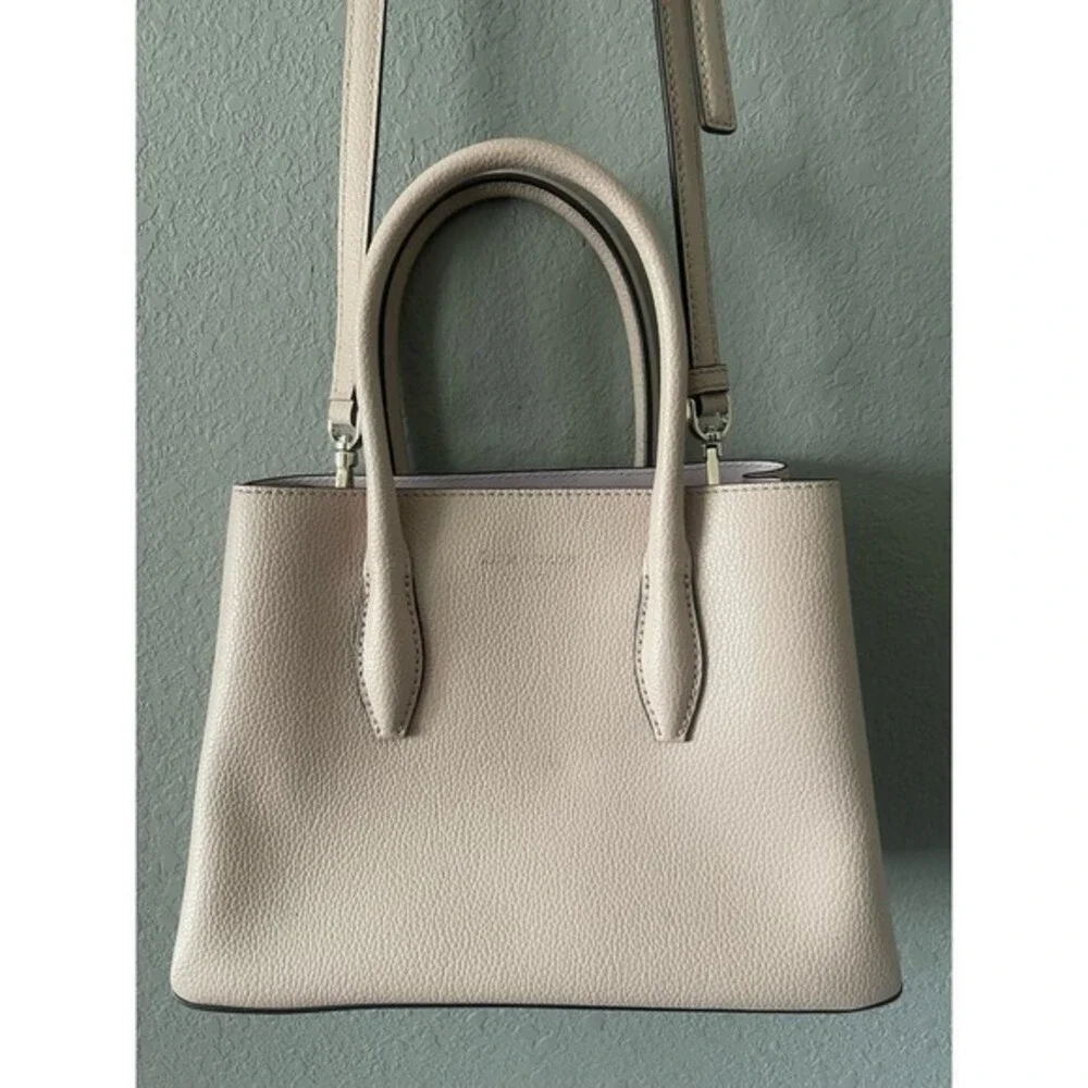 Kate Spade Eva Small Leather Satchel Crossbody Bag Purse Warm Beige/Blush